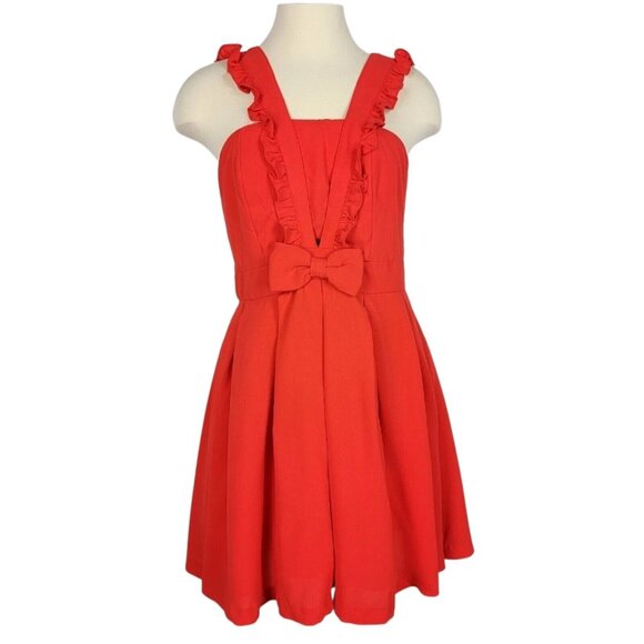 Minuet Petite Dresses & Skirts - Minuet Organza Mini Dress Juniors Large Red Ruffle Dainty Coquette Flowy Evening